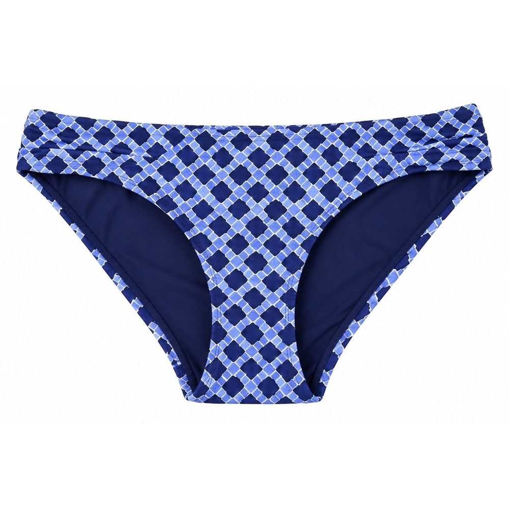 Seafolly Australia Bikini Bottom US 10 AU 14 Blue Geometric Hipster NWOT